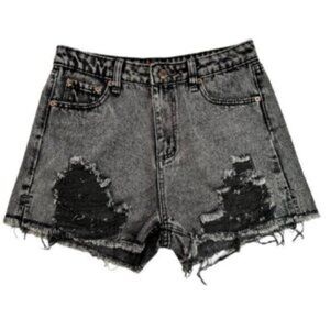 NWT Signature8 | Black Denim Distressed Shorts Size Medium